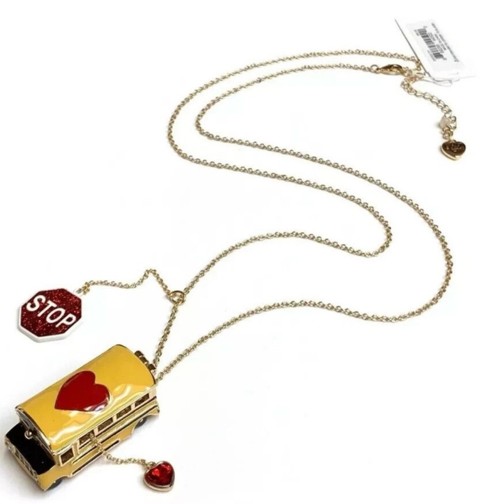 Betsey Johnson long strand Bus Necklace